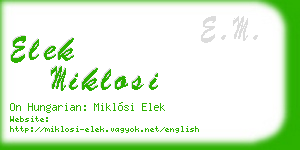 elek miklosi business card