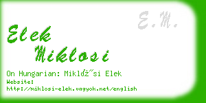 elek miklosi business card